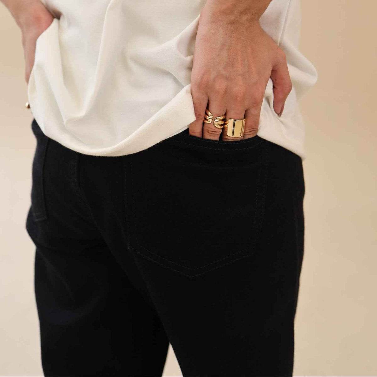 Unisex loose Fit Black Jeans 100% Cotton, Jet Black