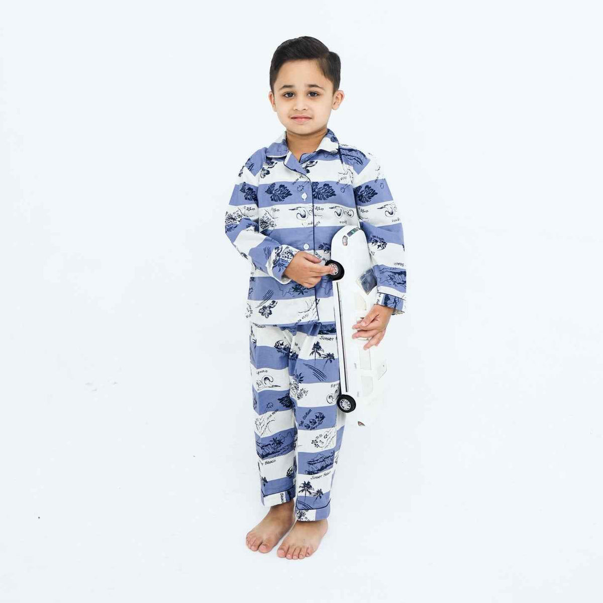 Horizontal stripe print cotton kids wear
