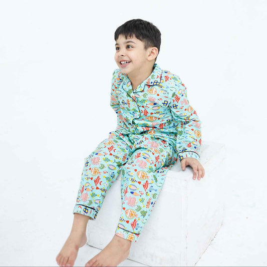 Fishy Fun print winter cotton kids wear