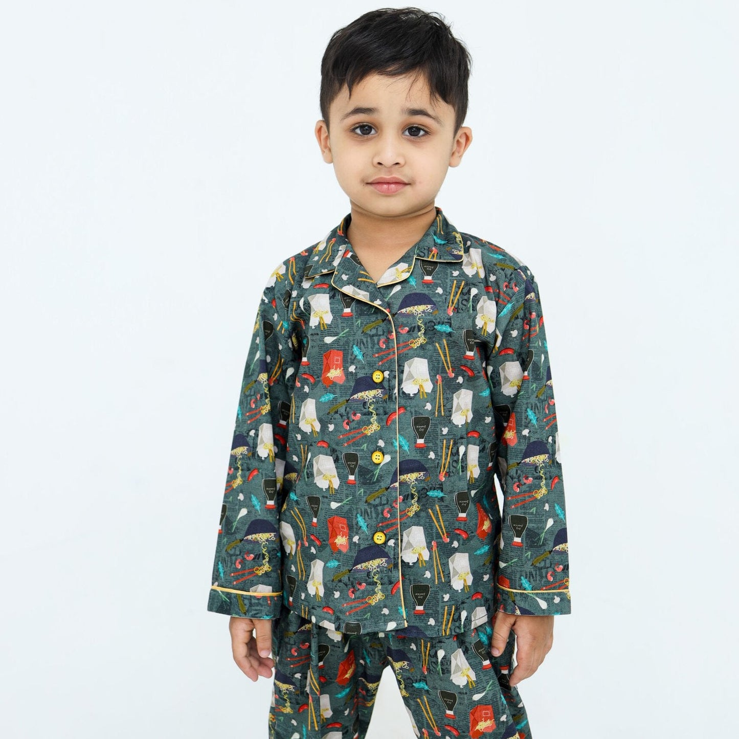 Noodle Nest print winter cotton kids | Kids' Nightwear | AdoreRobe