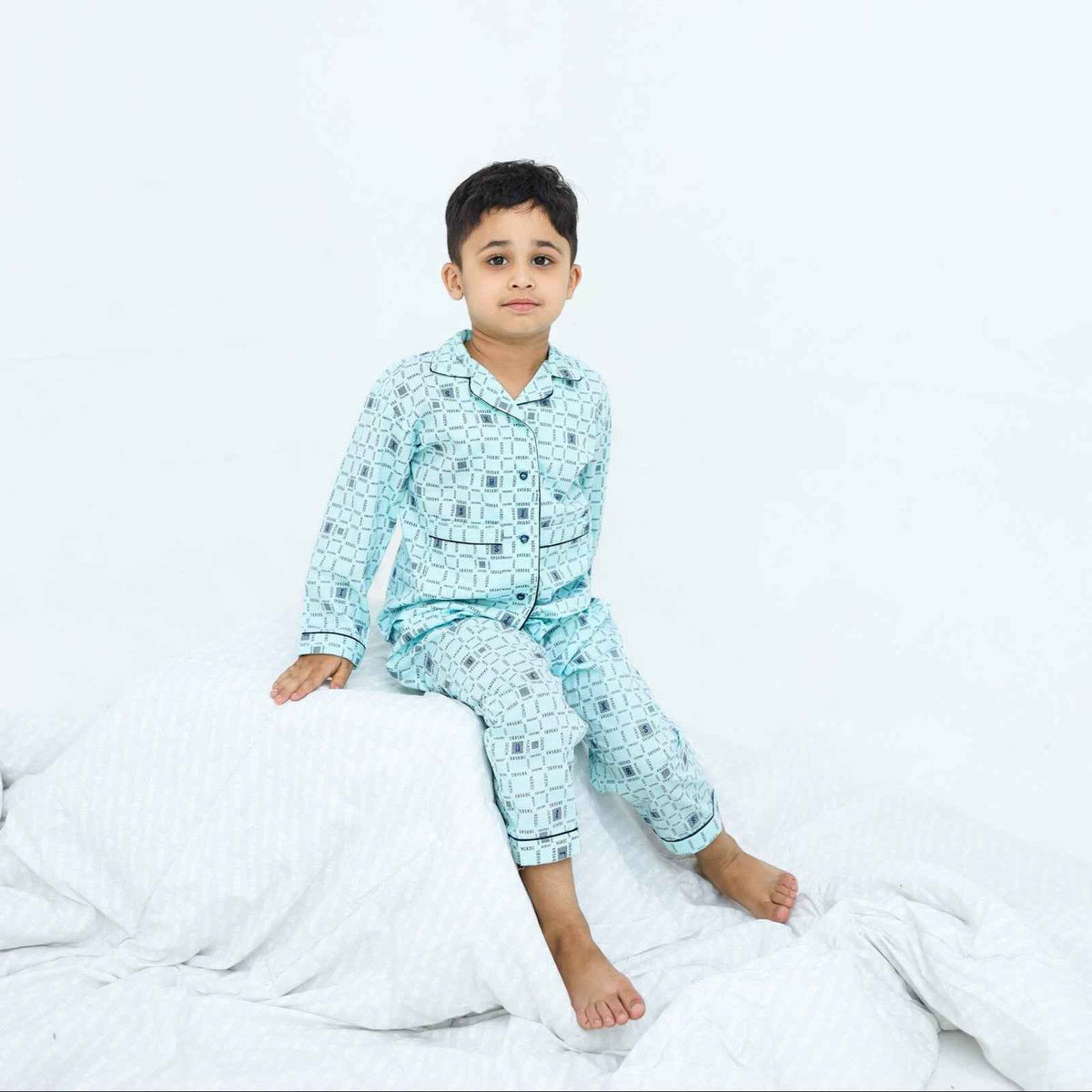 sky Alpha print cotton kids wear