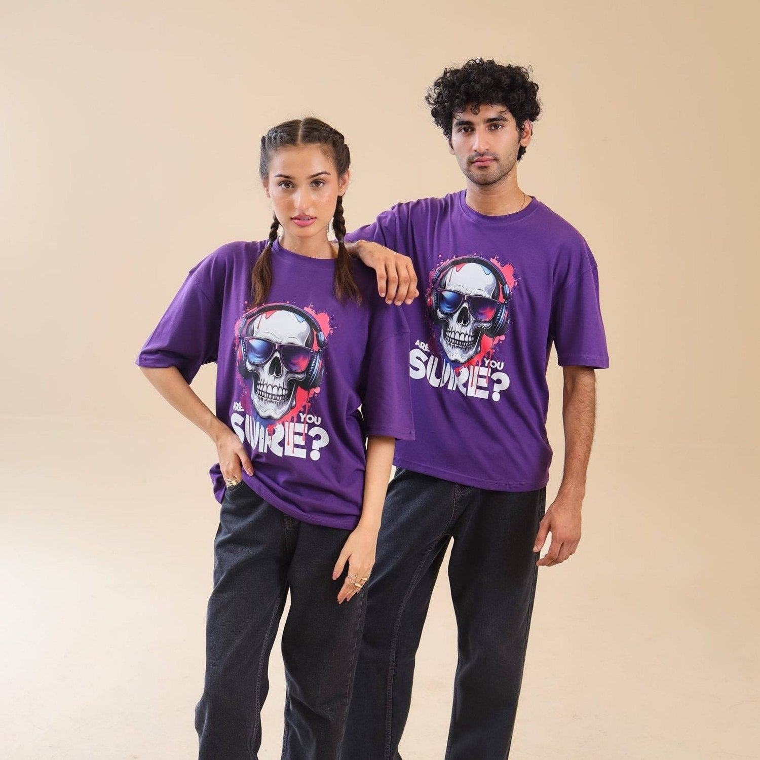 Unisex Drop Shoulder Graphic Skull | Unisex T-Shirt | AdoreRobe