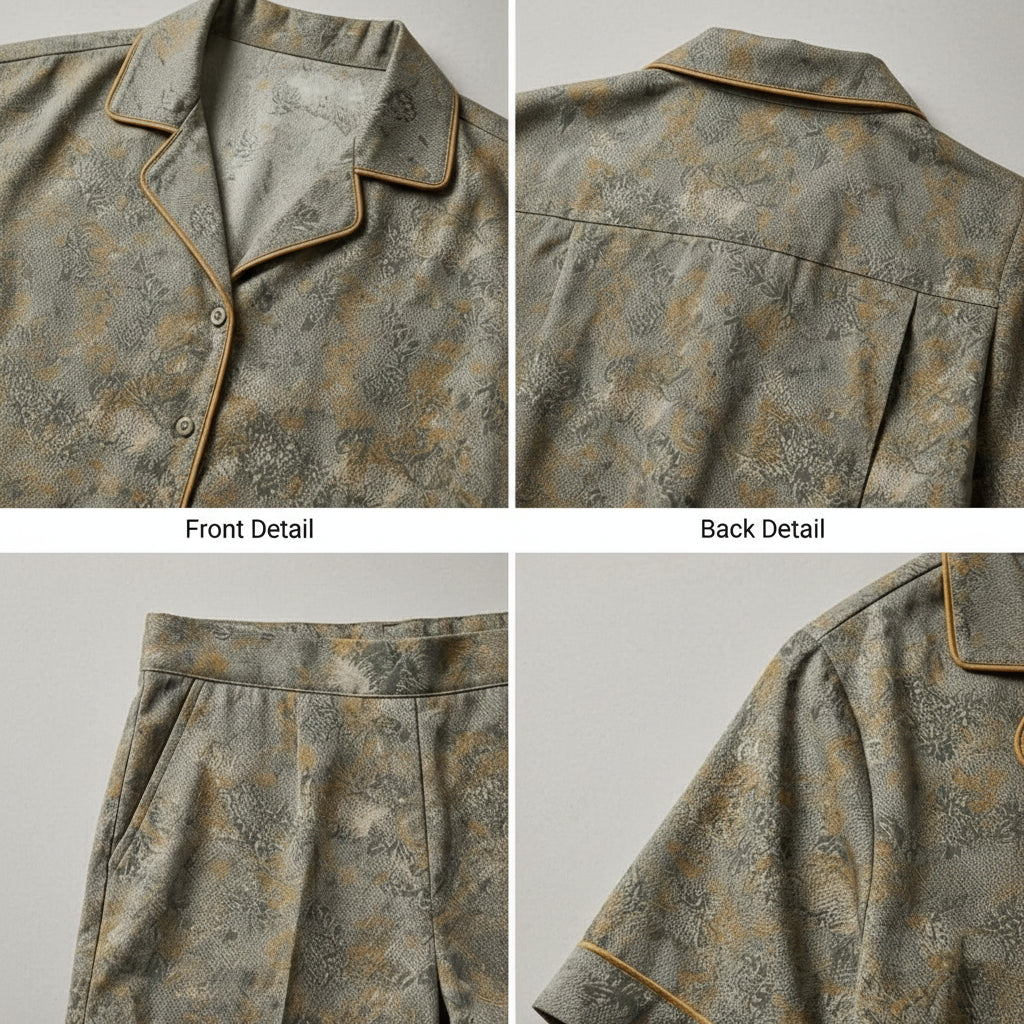 Grey Winter Cotton Foji Printed | Women's Nightwear | AdoreRobe