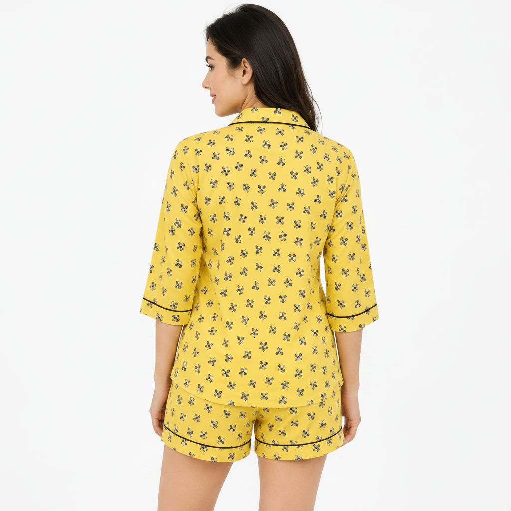 Bee Printed Cotton Shorts/Shirt Set | Women's Nightwear | AdoreRobe
