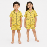 Yellow Bee Printed Cotton Short/Shirt Set for Kids