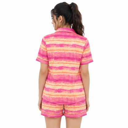 Sunset Bloom Cotton Short & Shirt Set for Women | AdoreRobe