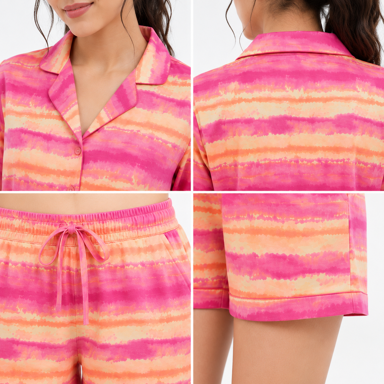 Sunset Bloom Cotton Short & Shirt Set for Women | AdoreRobe