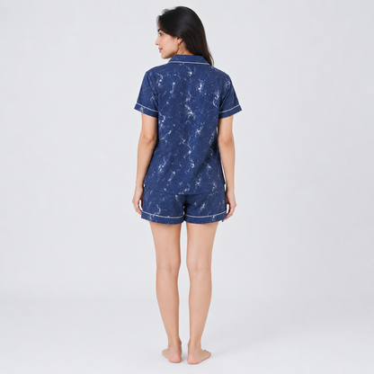 Dolphin Printed Cotton Shorts/Shirt Set | Women's Nightwear | AdoreRobe