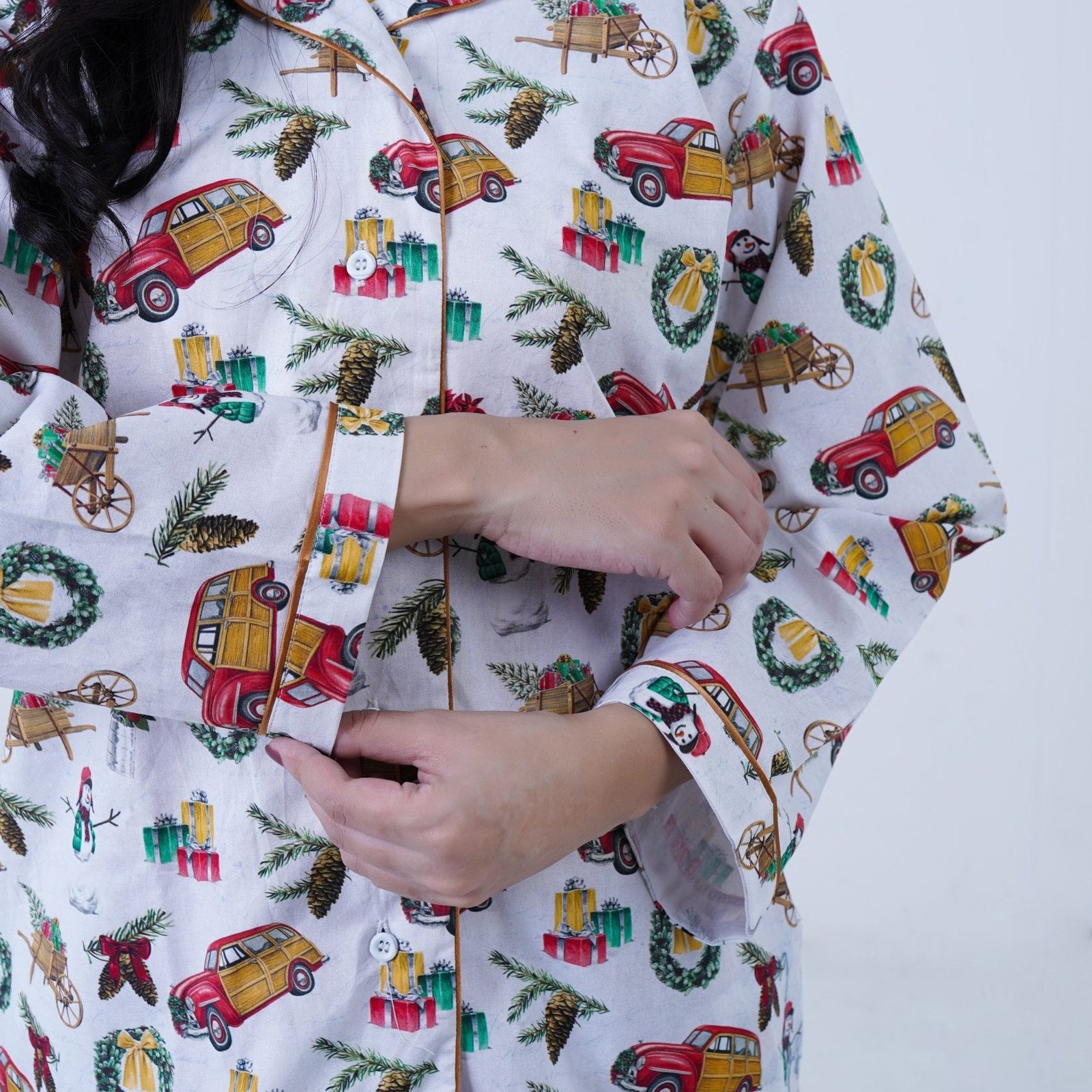 White Winter Cotton Chill Printed PJ | Men's Nightwear | AdoreRobe