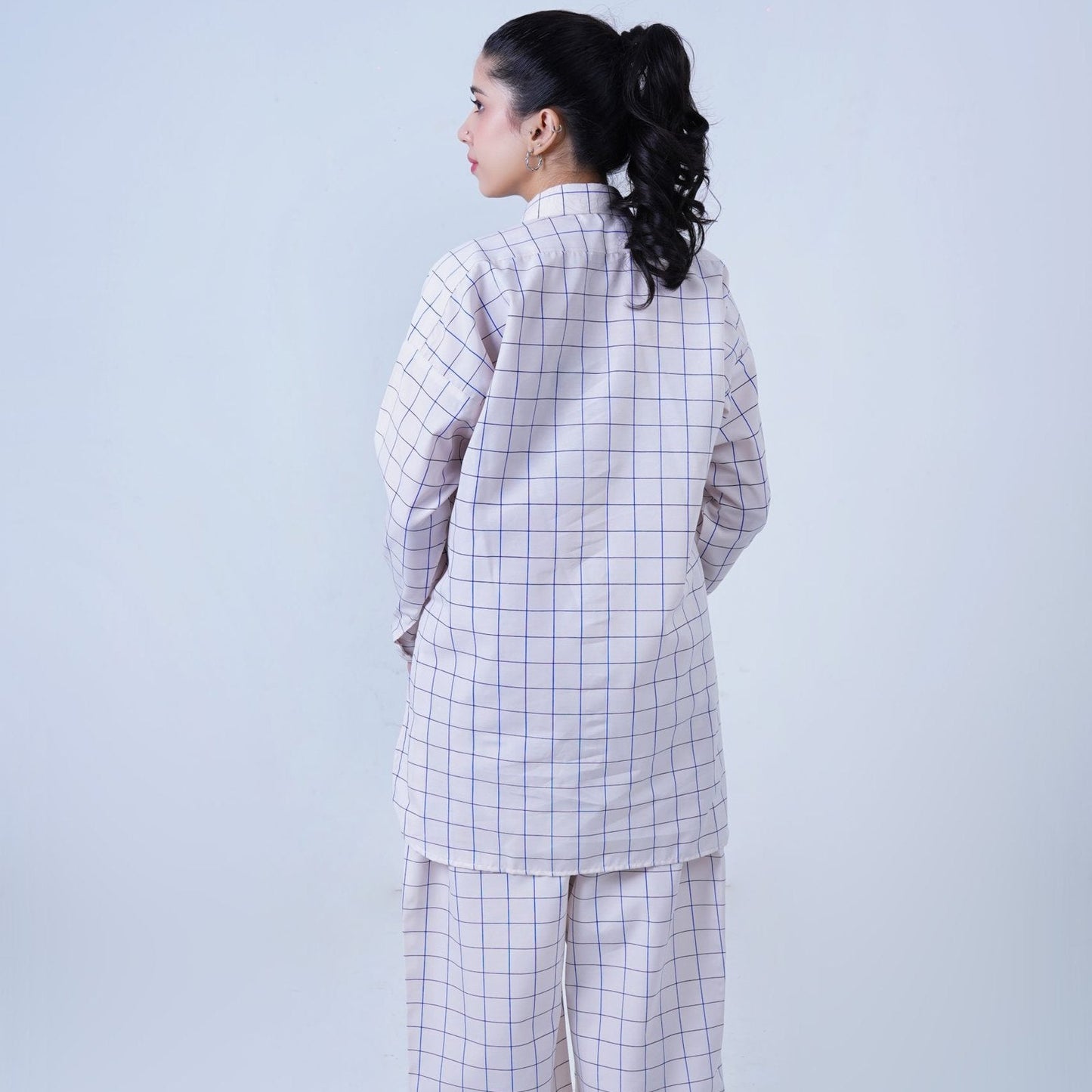 WHITE LUXURY cotton check printed | Women's Loungewear | AdoreRobe