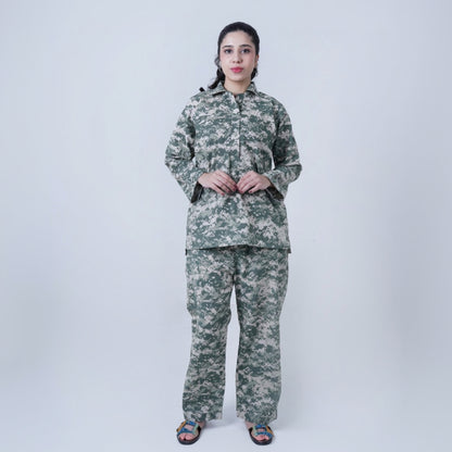Grey Winter Cotton Foji Printed | Women's Loungewear | AdoreRobe
