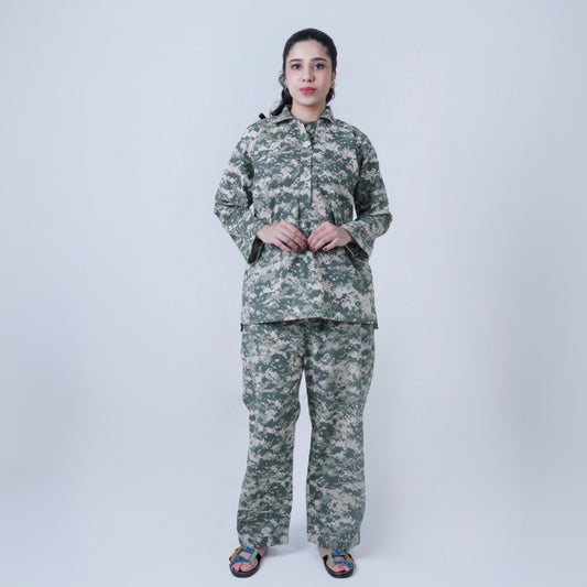 Grey Winter Cotton Foji Printed | Women's Loungewear | AdoreRobe