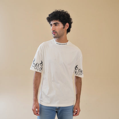 Unisex Drop Shoulder Never Give-up | Unisex T-Shirt | AdoreRobe