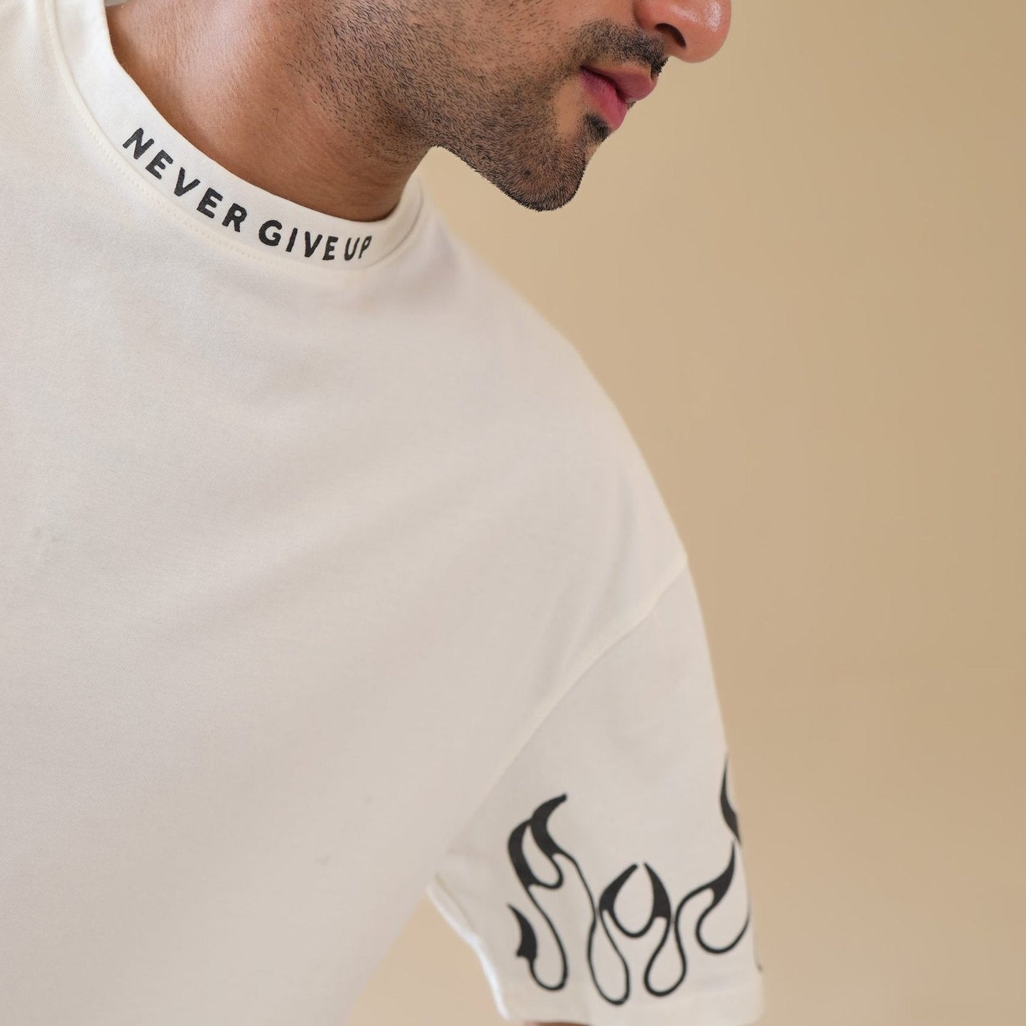 Unisex Drop Shoulder Never Give-up | Unisex T-Shirt | AdoreRobe