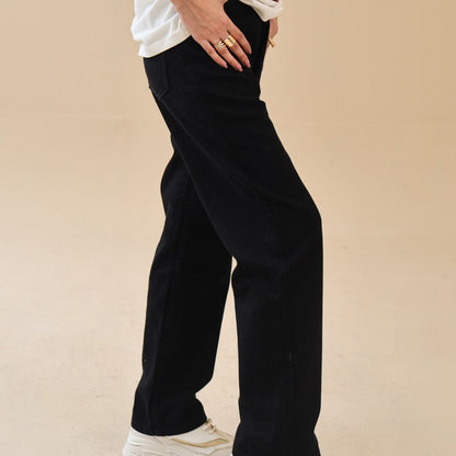 Unisex loose Fit Black Jeans 100% Cotton, | Unisex Jeans | AdoreRobe