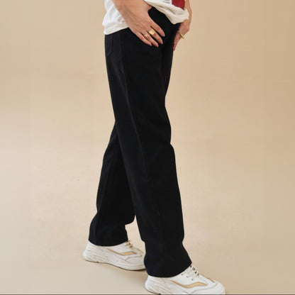 Unisex loose Fit Black Jeans 100% Cotton, | Unisex Jeans | AdoreRobe