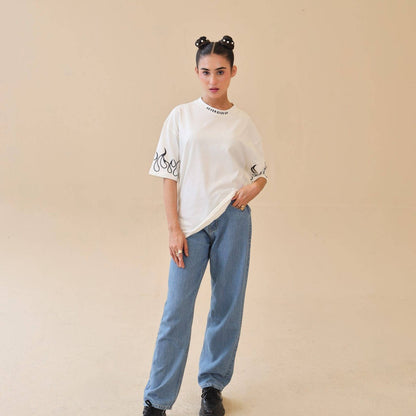 Unisex Drop Shoulder Never Give-up | Unisex T-Shirt | AdoreRobe