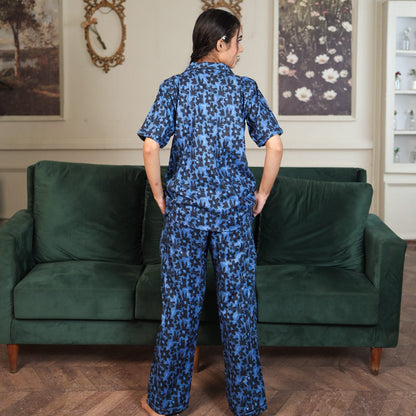 Blue Cambric Starry Bloom Printed PJ | Men's Nightwear | AdoreRobe