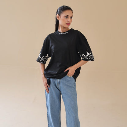 Unisex Drop Shoulder Never Give-up | Unisex T-Shirt | AdoreRobe
