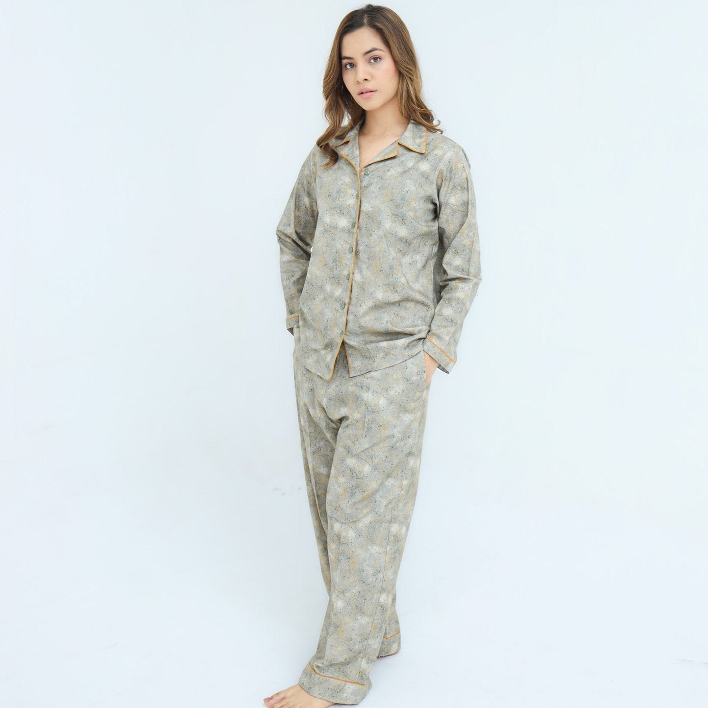 Grey Winter Cotton Candy Printed PJ Set | Men's Nightwear | AdoreRobe