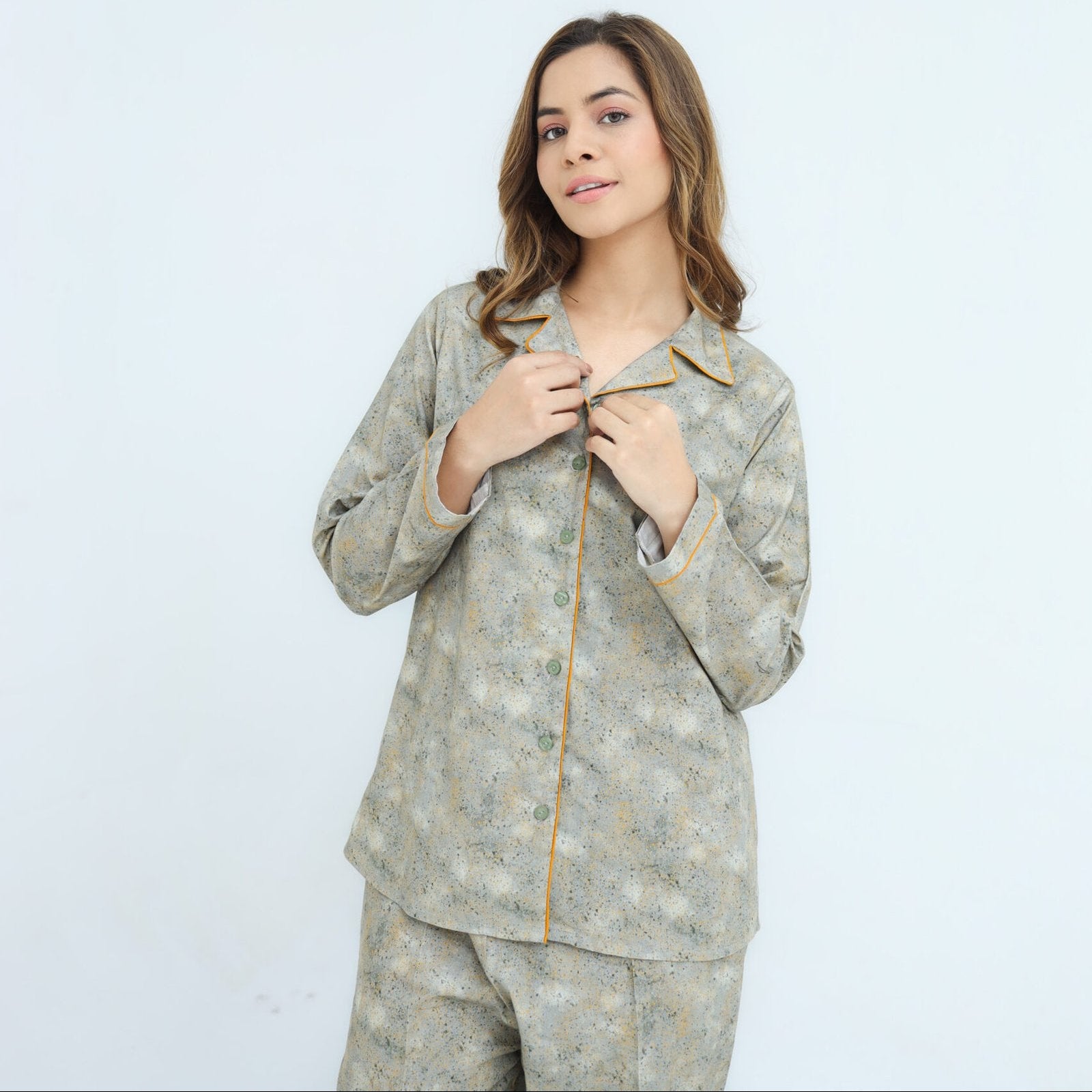 Grey Winter Cotton Candy Printed PJ Set | Men's Nightwear | AdoreRobe