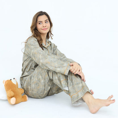 Grey Winter Cotton Candy Printed PJ Set | Men's Nightwear | AdoreRobe