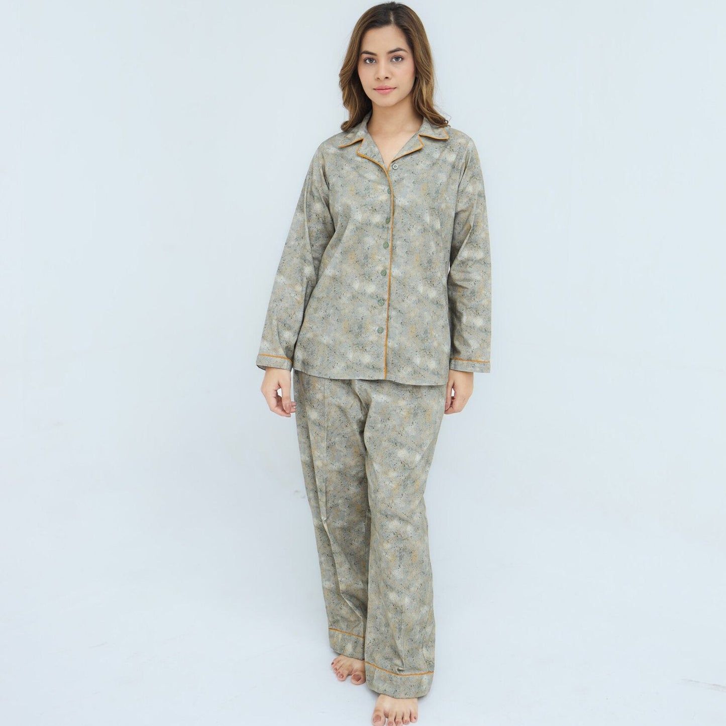 Grey Winter Cotton Candy Printed PJ Set | Men's Nightwear | AdoreRobe