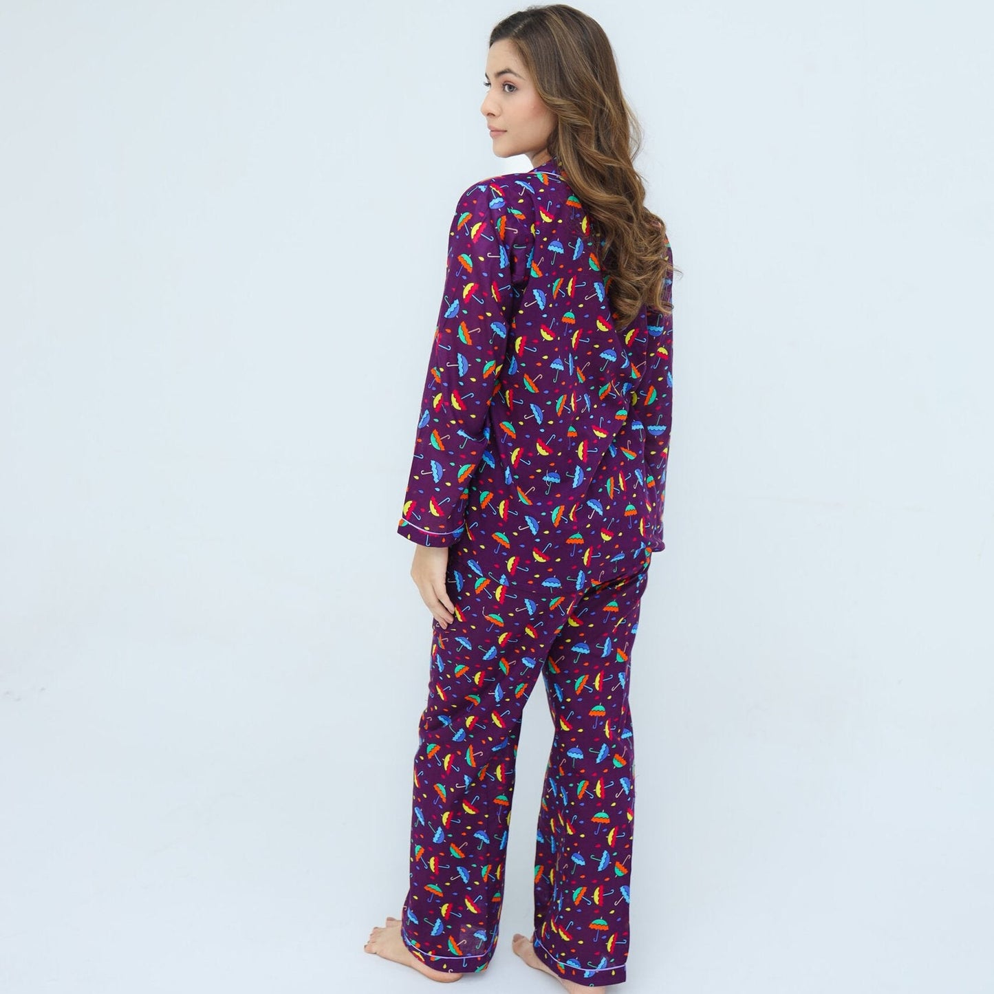 Deep Purple Winter Cotton Umbrella | Men's Nightwear | AdoreRobe
