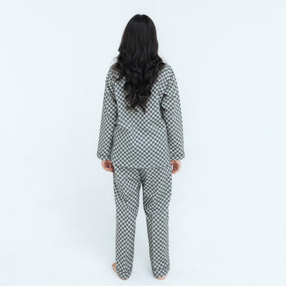 Grey Winter Cotton Gingham Check | Men's Nightwear | AdoreRobe