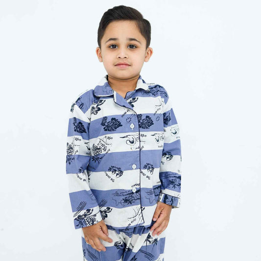 Horizontal stripe print cotton kids wear