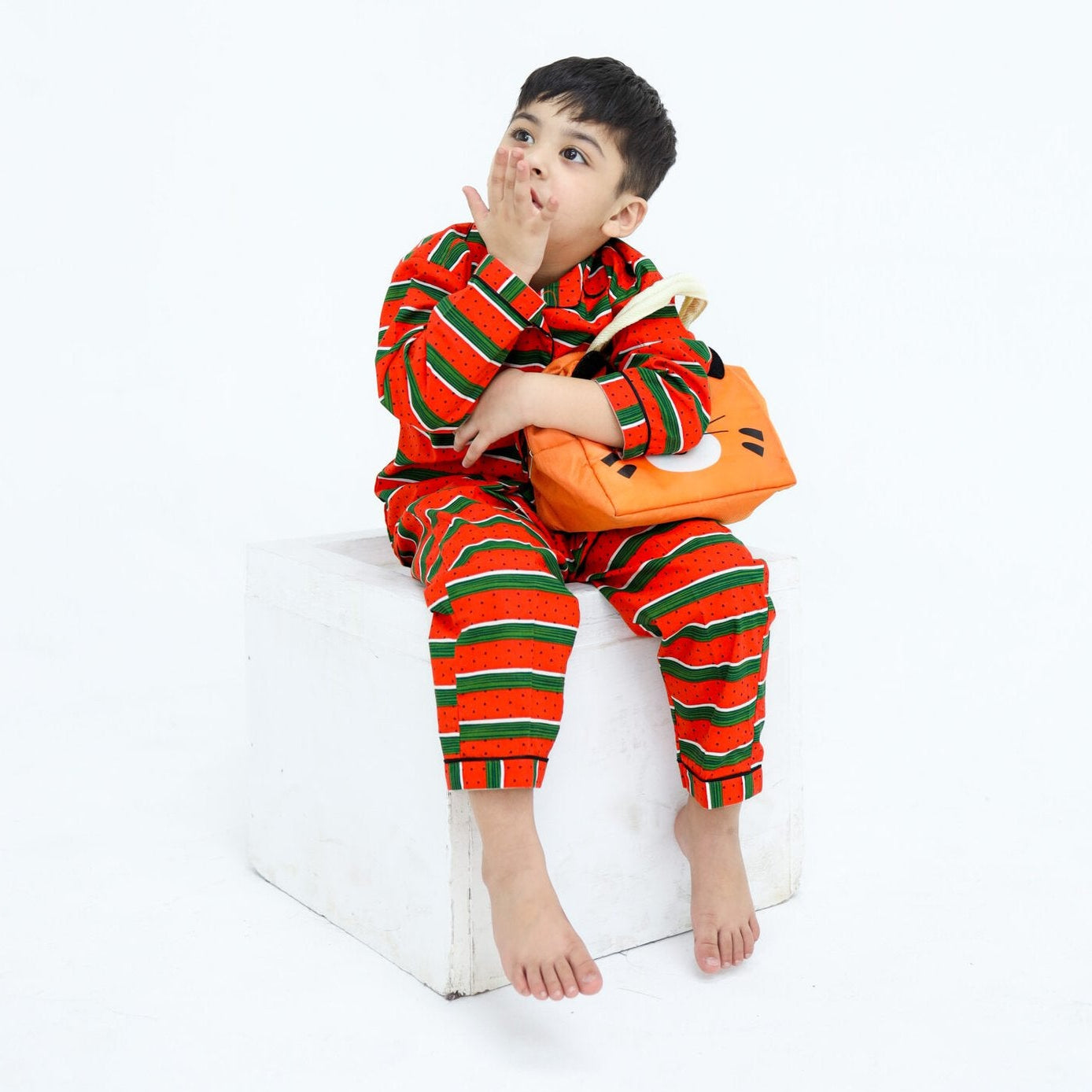 Festive stripe print winter cotton kids | Kids' Nightwear | AdoreRobe