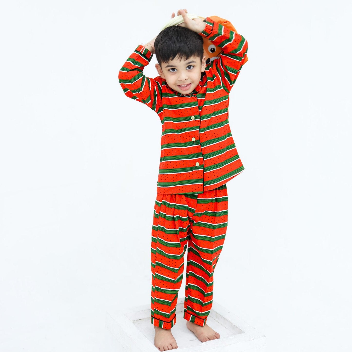 Festive stripe print winter cotton kids | Kids' Nightwear | AdoreRobe