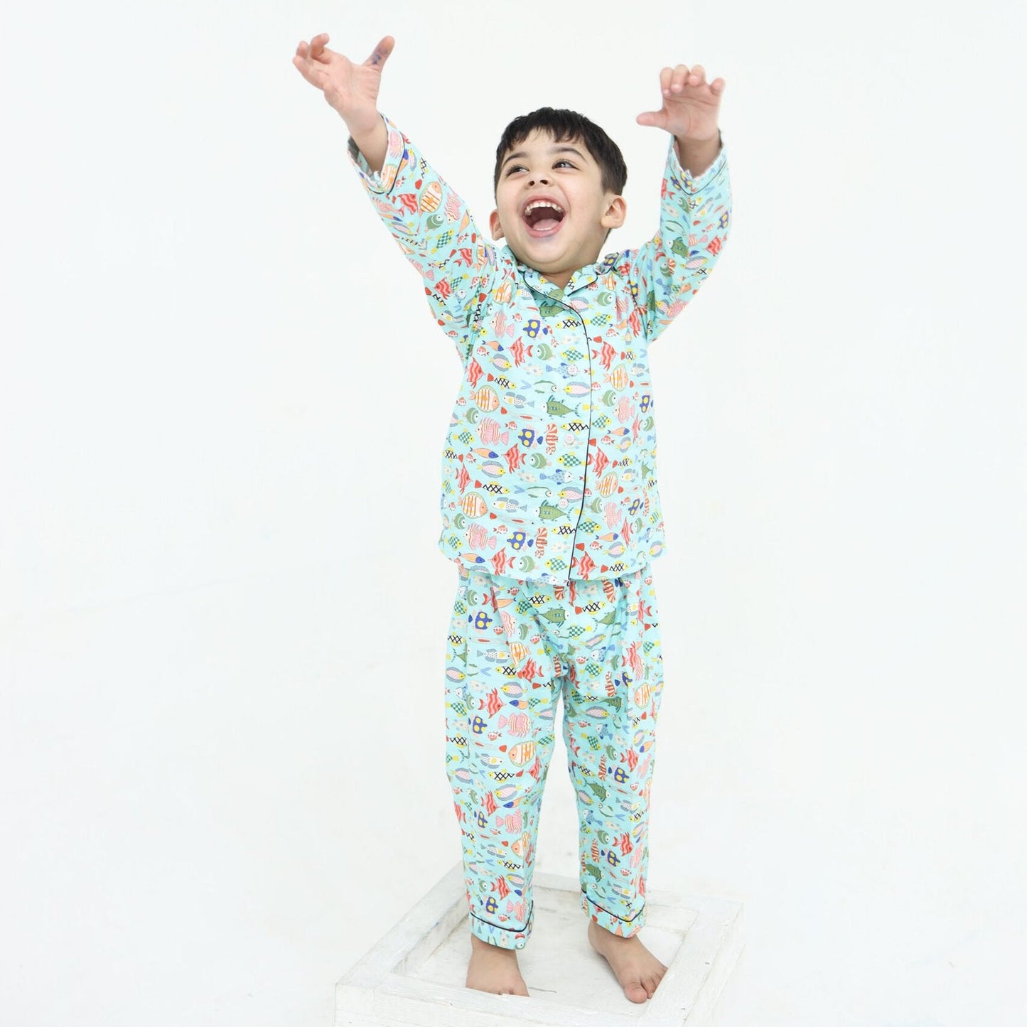 Fishy Fun print winter cotton kids wear | Kids' Nightwear | AdoreRobe