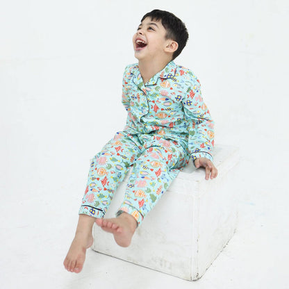 Fishy Fun print winter cotton kids wear | Kids' Nightwear | AdoreRobe