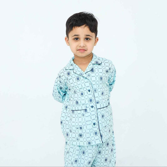 sky Alpha print cotton kids wear