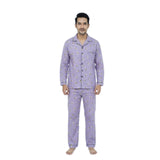 Lite Purple Winter Cotton Bee Printed PJ Set for Men