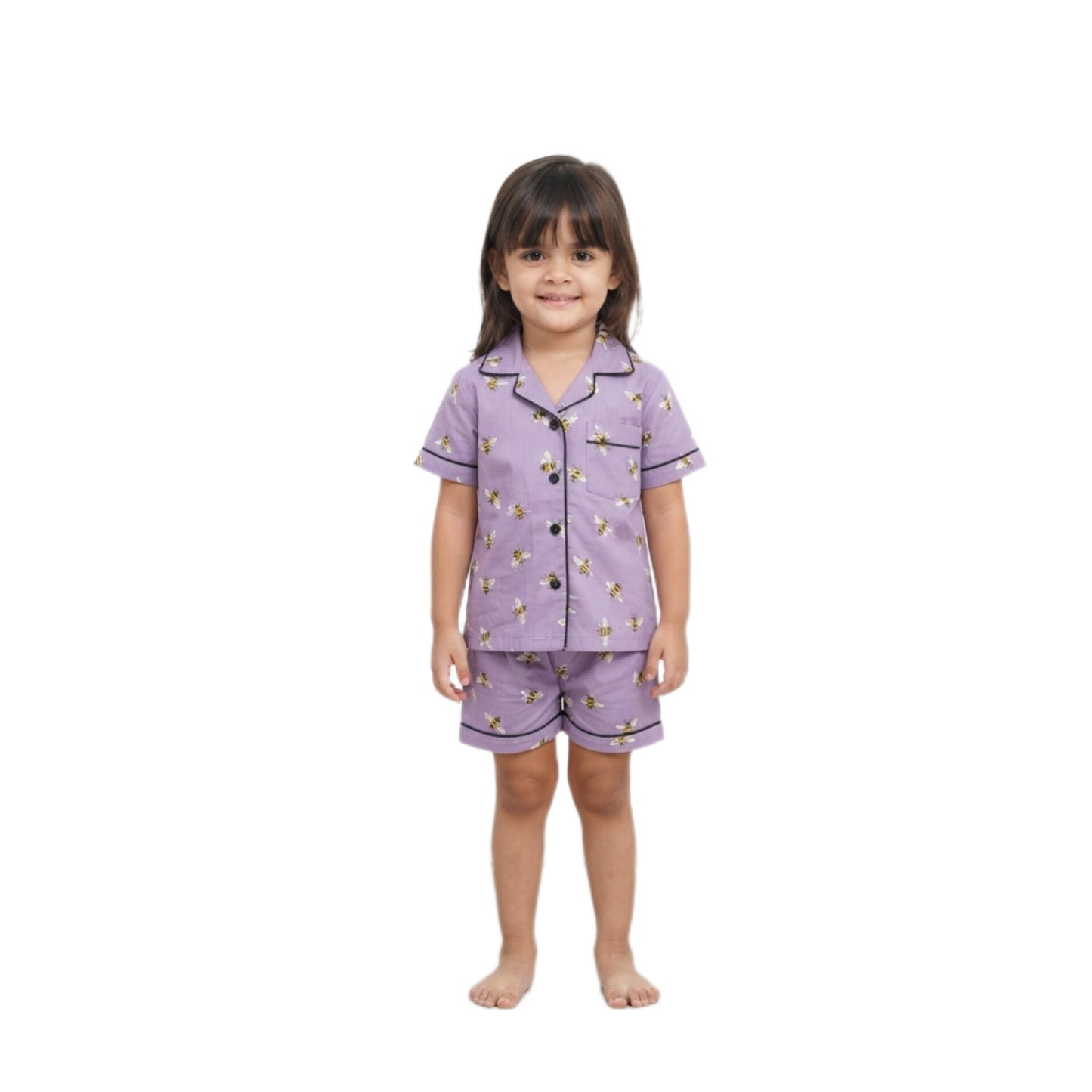 purple bee print winter cotton kids wear | Kids' Nightwear | AdoreRobe