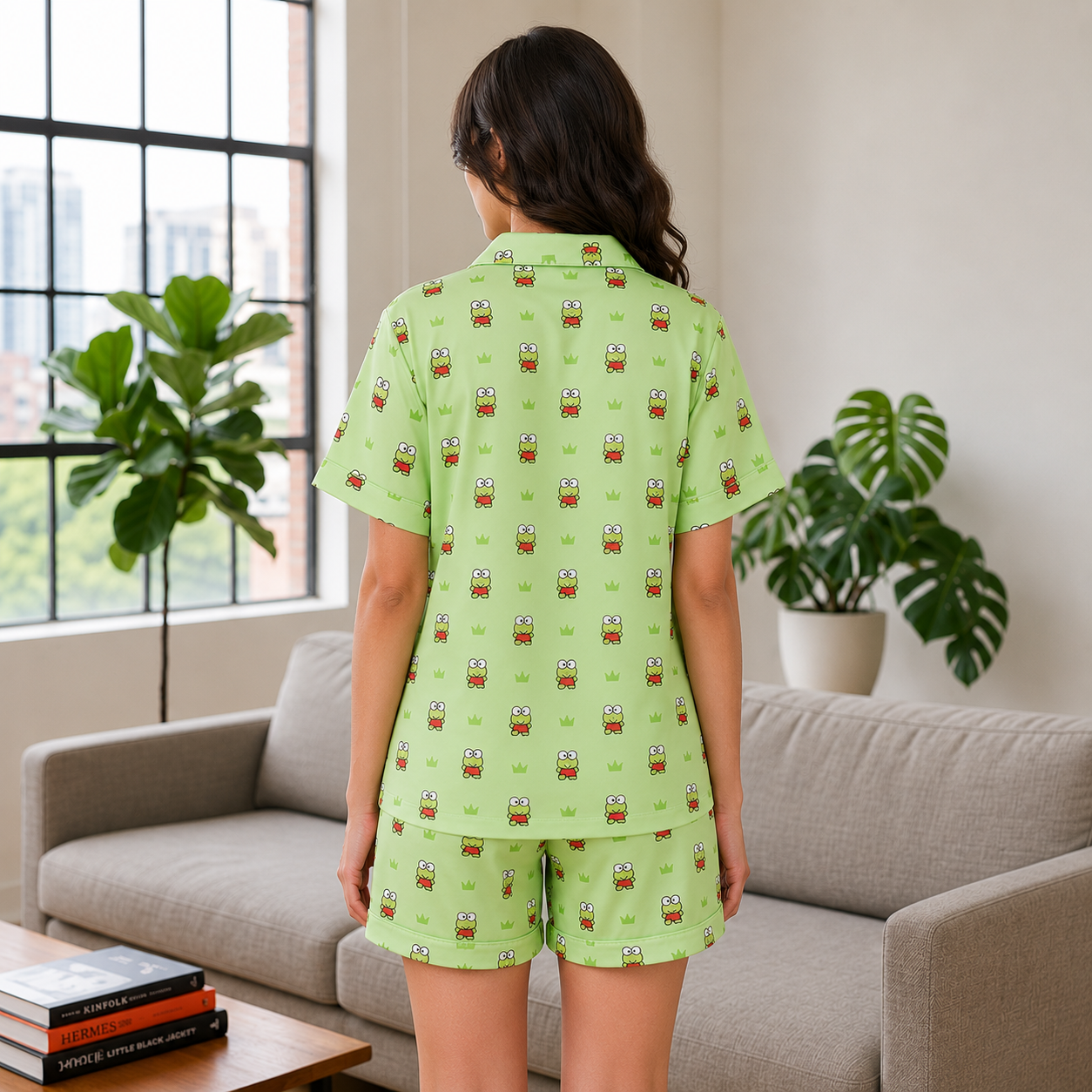 Parrot Cambric Frogi Printed | Women's Nightwear | AdoreRobe