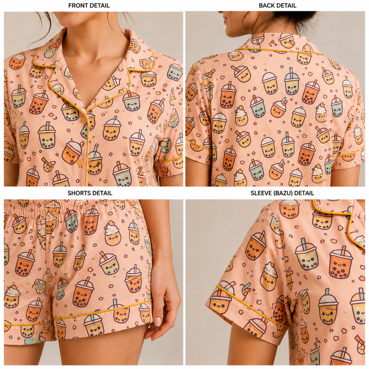 Peach Cambric Mug Printed | Women's Nightwear | AdoreRobe