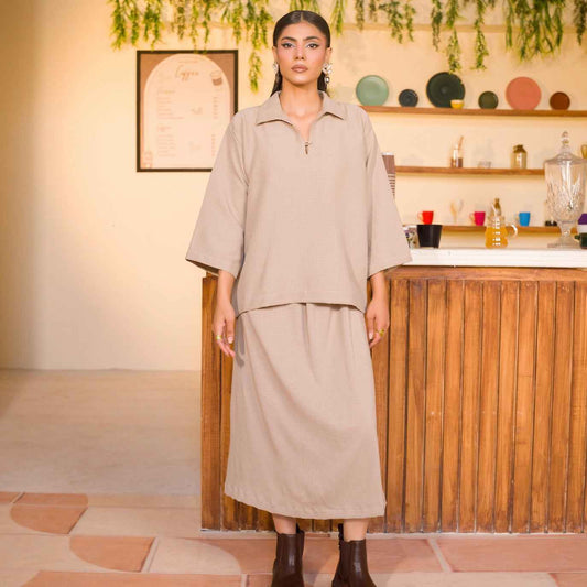 Soft Beige Women’s Co-Ord Set