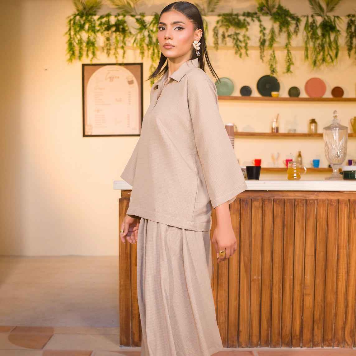 Soft Beige Women’s Co-Ord Set