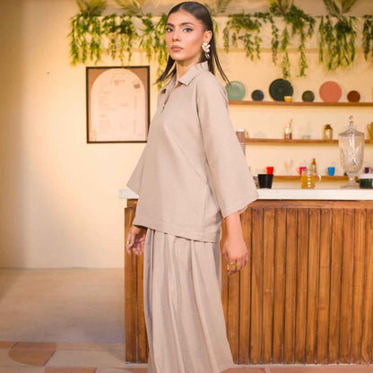 Soft Beige Women’s Co-Ord Set